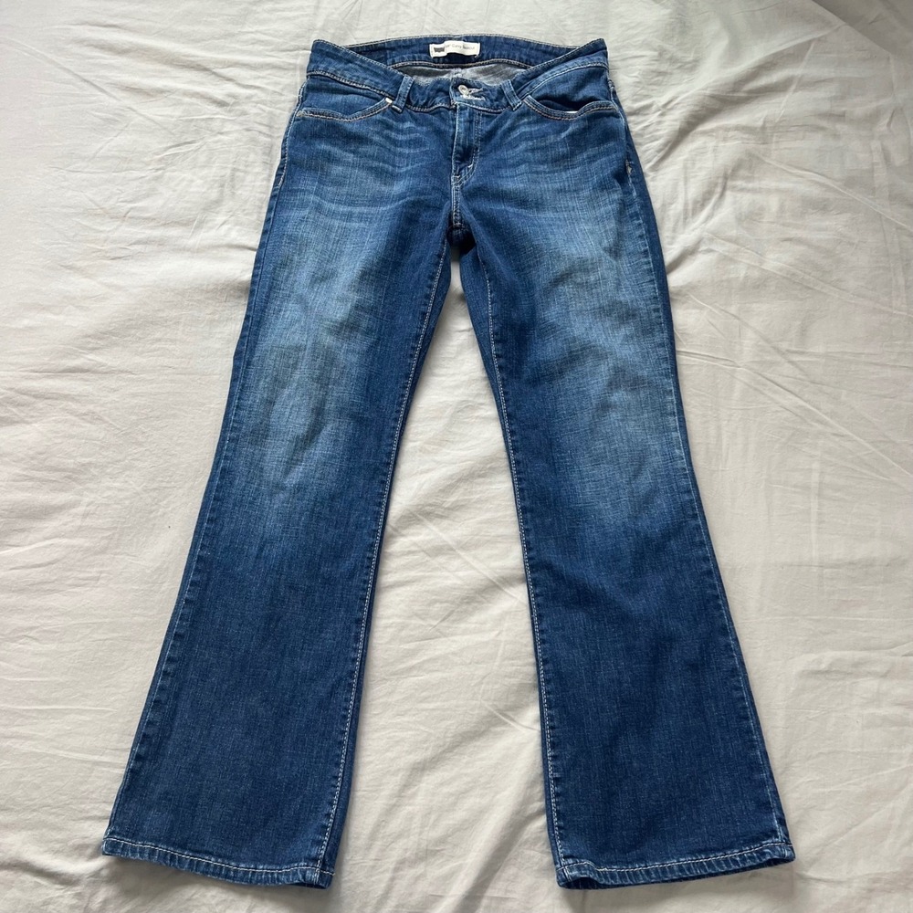 LEVI'S 529 Curvy Bootcut Jeans Women 30x30 Medium Wash Faux Back Flap Whipstitch - Picture 2 of 16